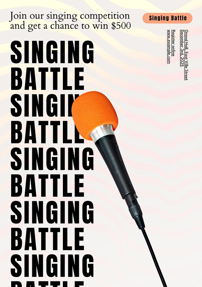 Singing battle poster template