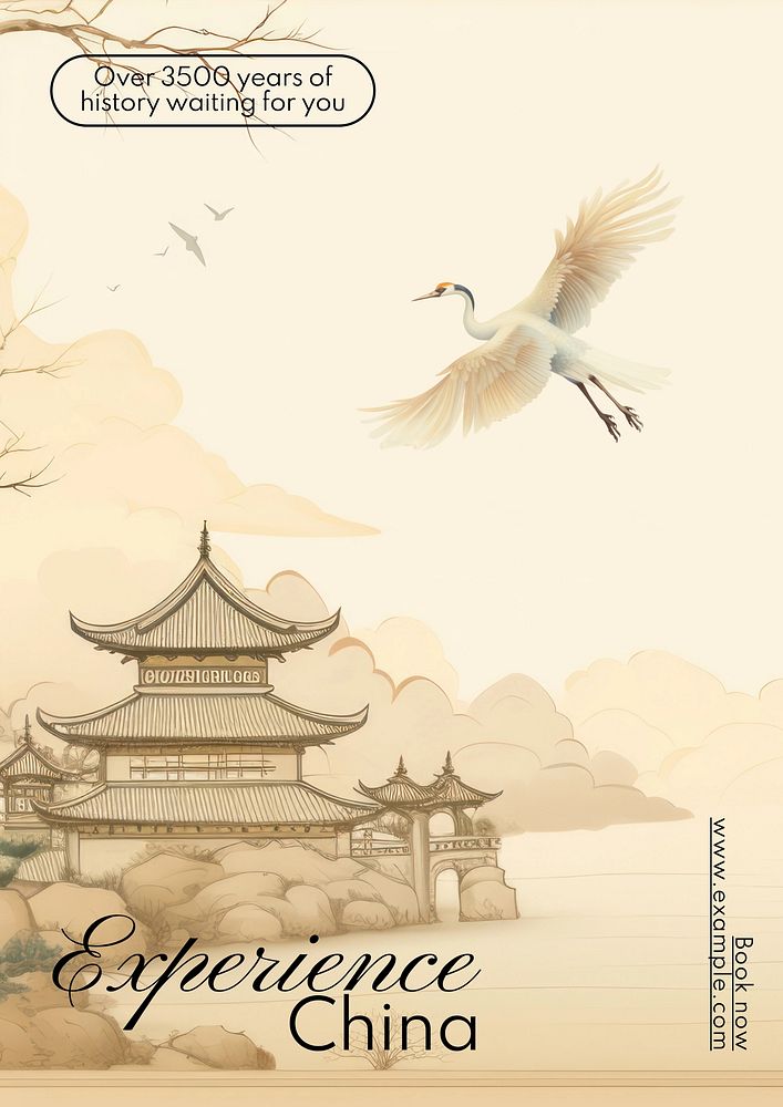 China travel poster template