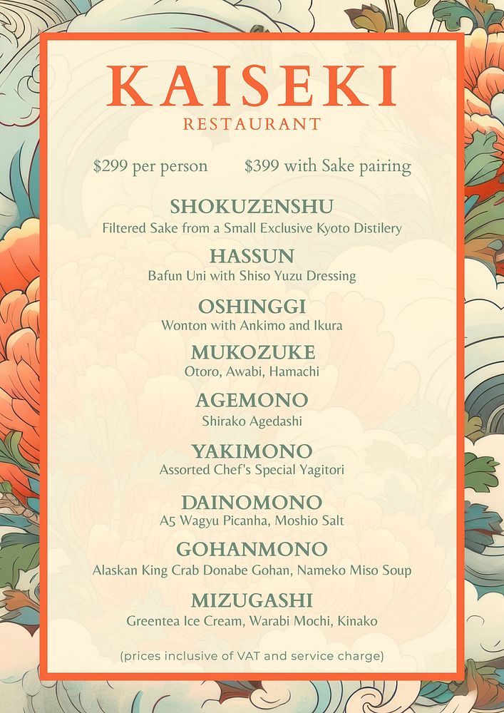 Japanese Kaiseki menu poster template | Free Photo - rawpixel