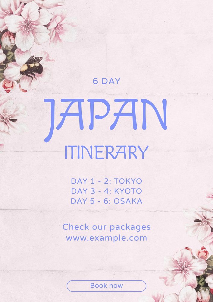 Japan itinerary poster template