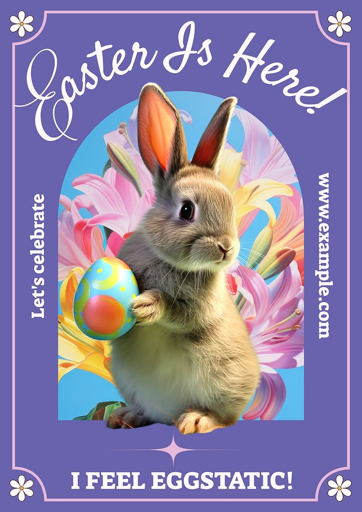 Easter eggs poster template