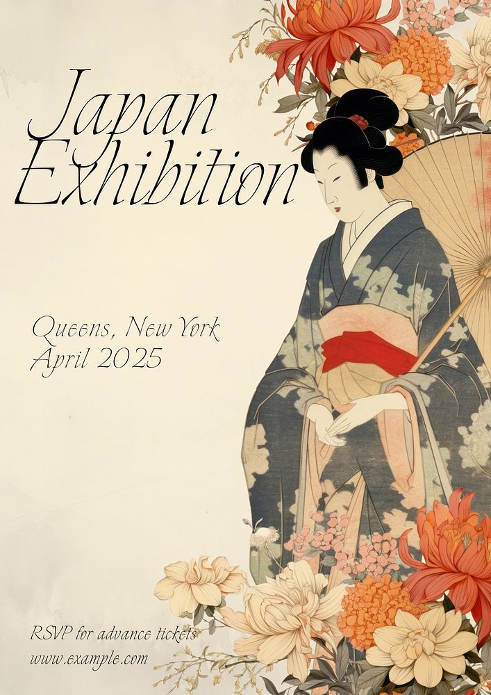 Japan exhibition poster template
