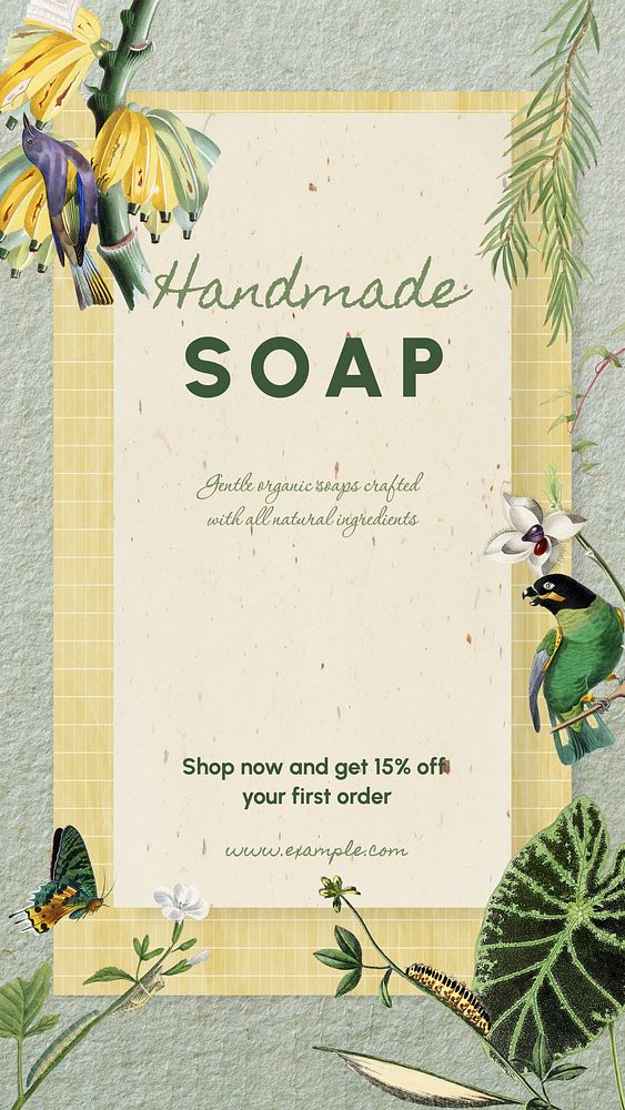Handmade soap Instagram story template