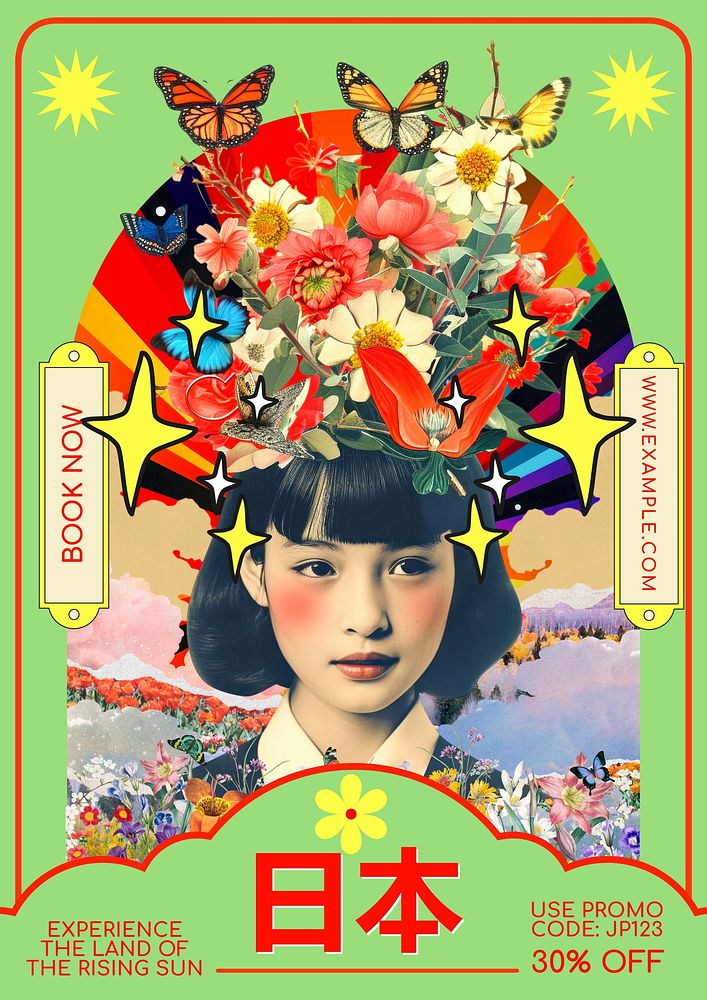 Japan trip poster template