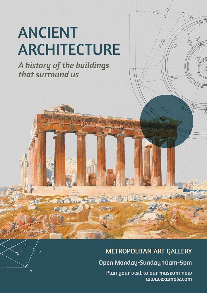 Ancient architecture poster template