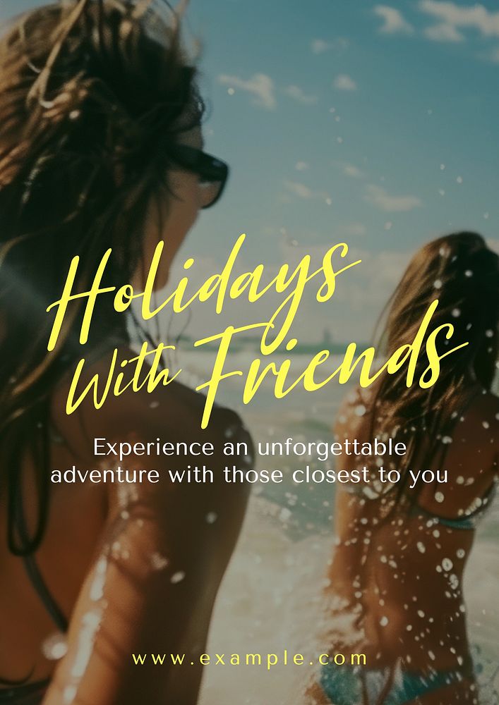 Holidays with friends poster template