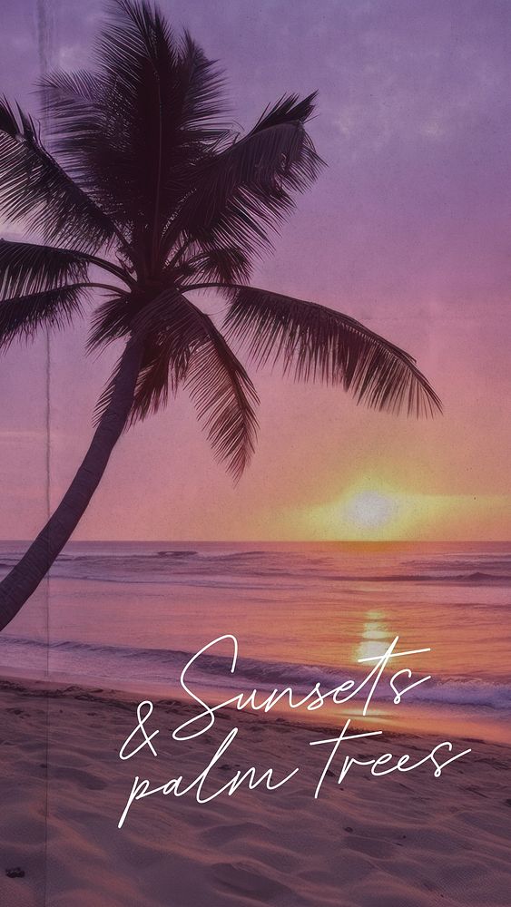 Beach & sunset quote Instagram story template