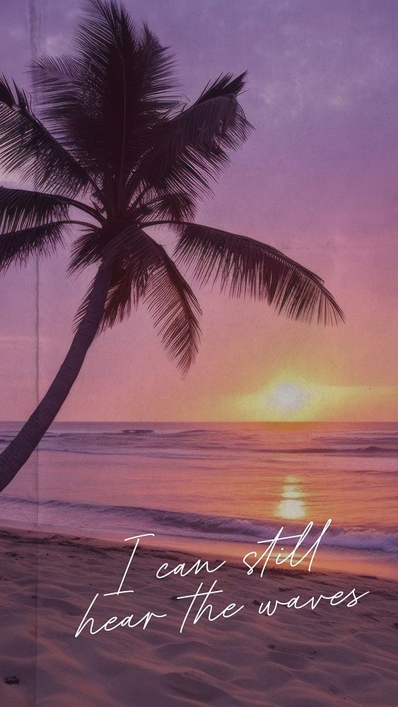 Beach vacation quote Instagram story template