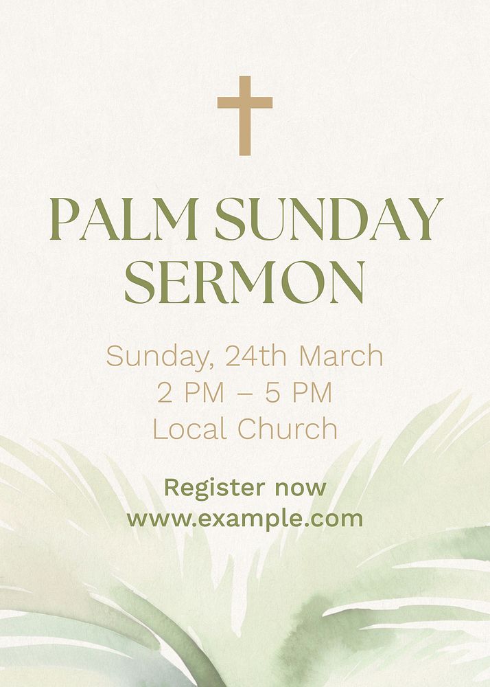 Palm Sunday sermon poster template