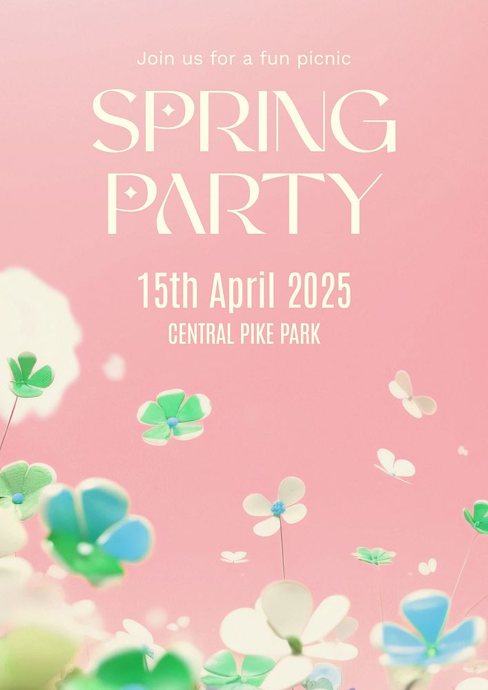 Spring party poster template