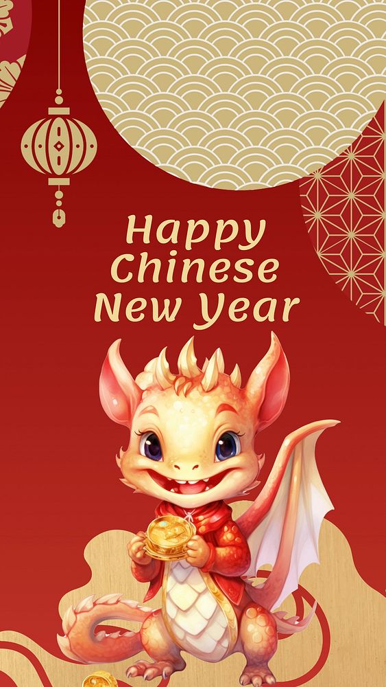Happy Chinese new year Facebook story template