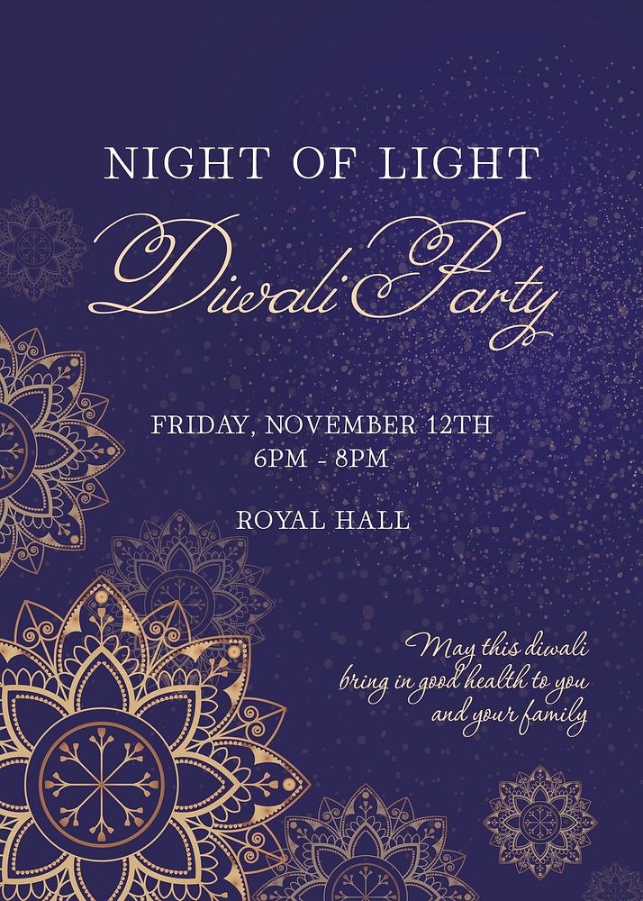 Diwali party invitation template