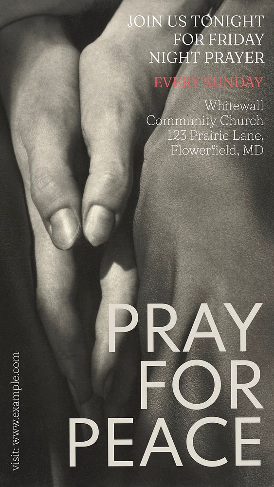 Pray for peace Instagram story template