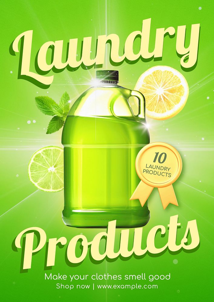 Laundry products poster template