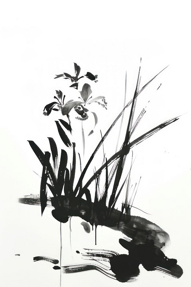 Lrisflower minimal painting art illustrated.