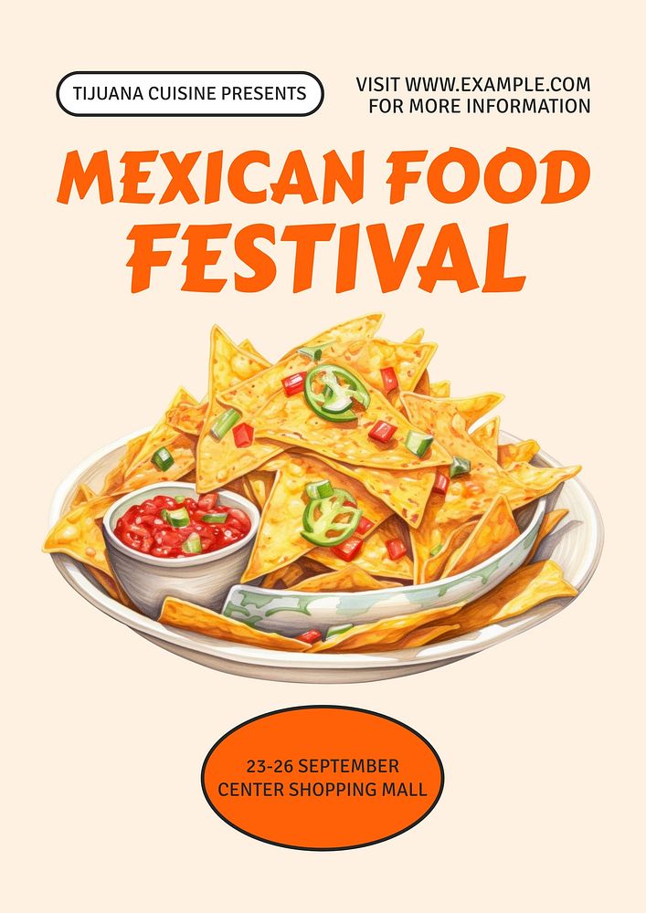 Mexican food festival  poster template
