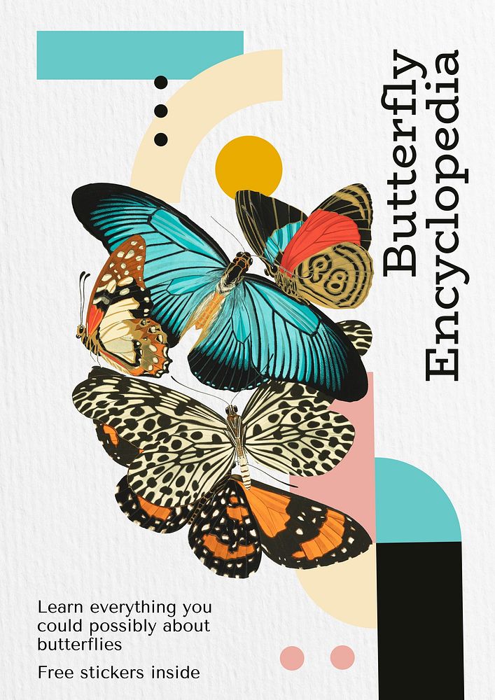 Butterfly encyclopedia poster template