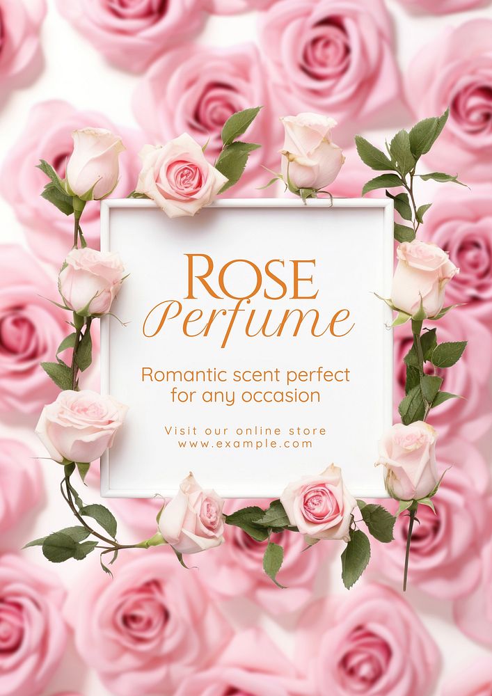 Rose perfume poster template