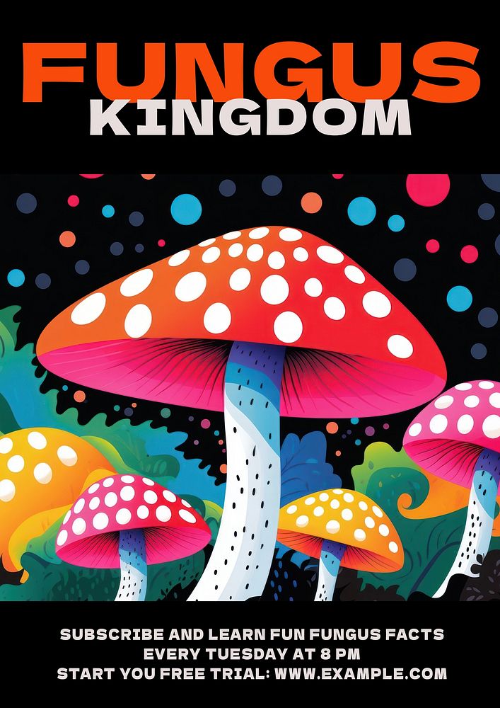 Fungus kingdom   poster template