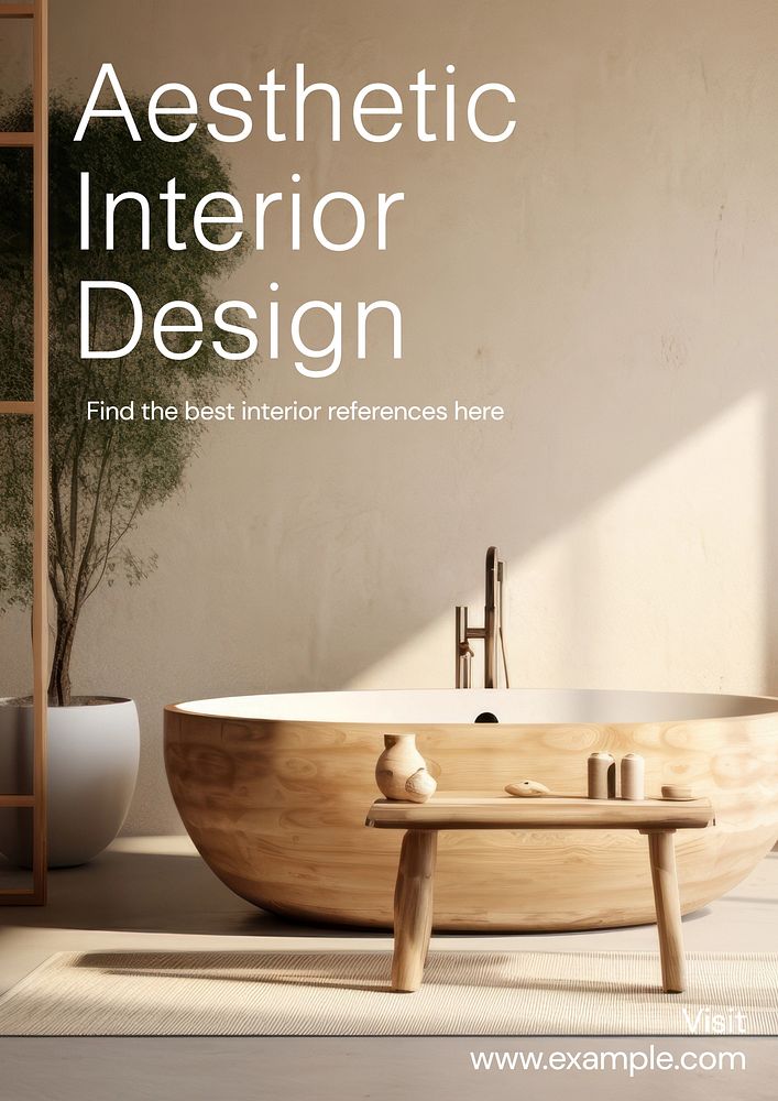 Aesthetic interior design poster template