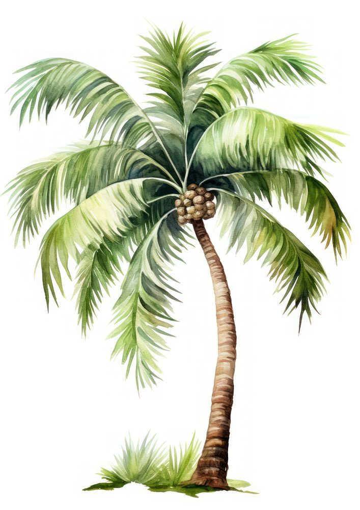 Illustration of palm tree arecaceae produce plant.