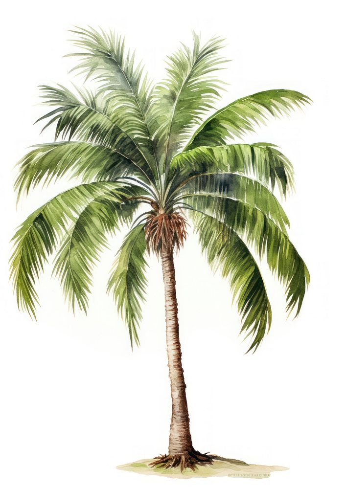 Illustration of palm tree arecaceae plant.