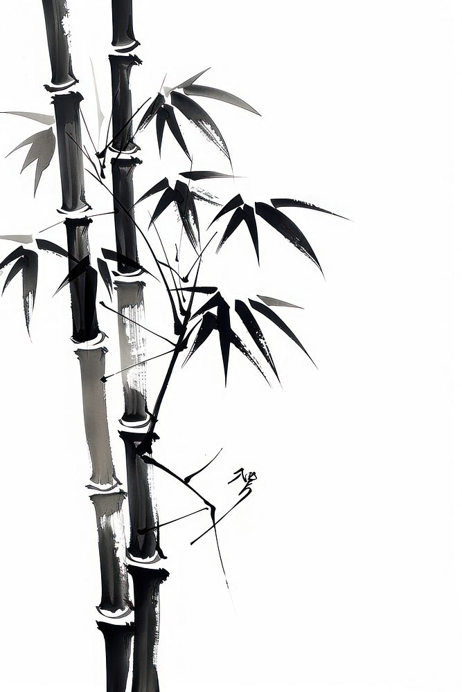 Bamboo wood Japanese minimal bamboo symbol plant.