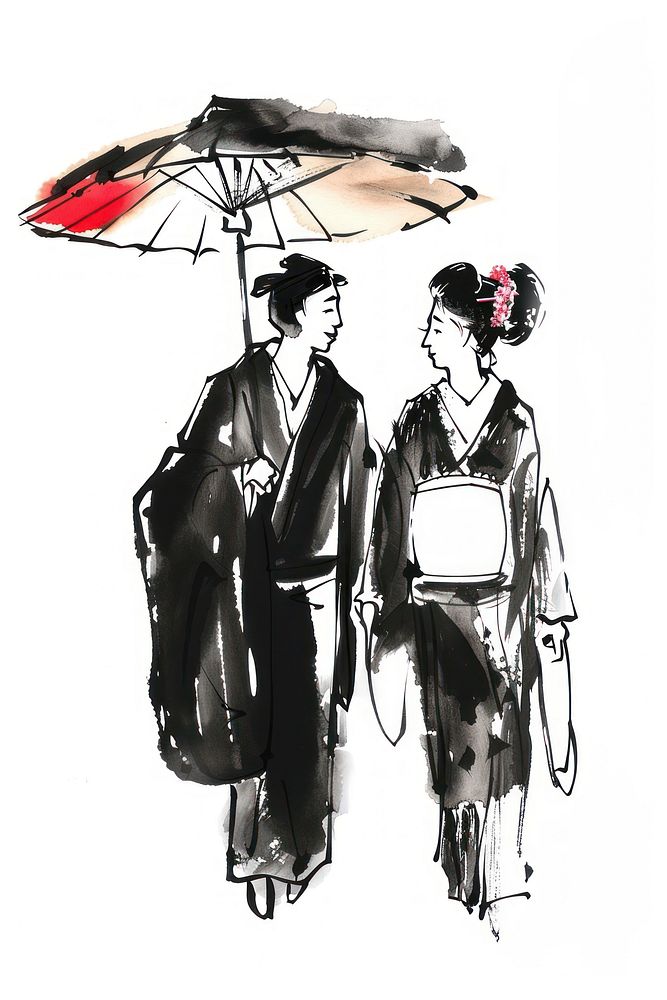 Couple Japanese minimal art accessories illustrated.