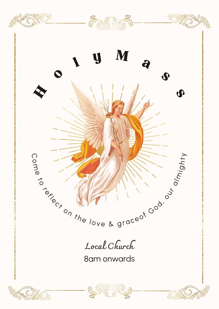 Holy mass poster template