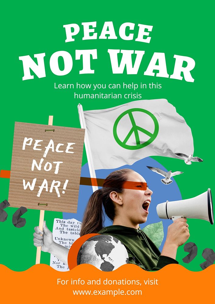 Peace not war poster template