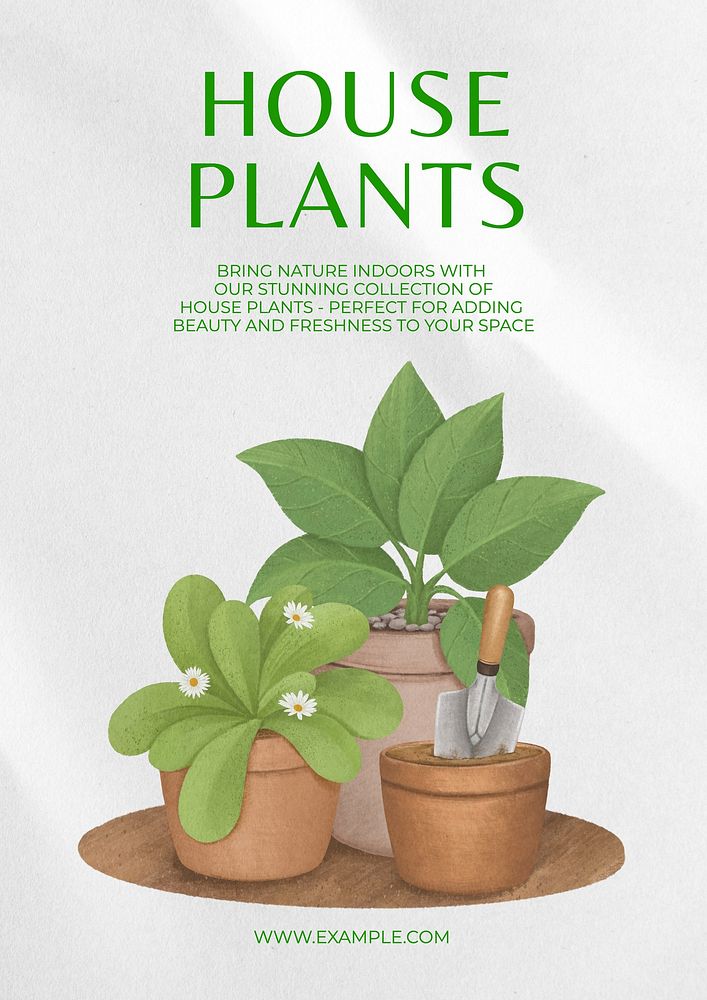 House plants poster template
