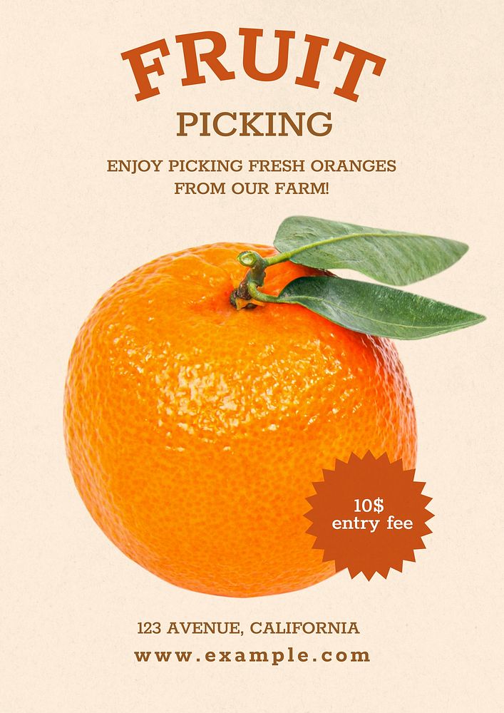 Fruit picking poster template