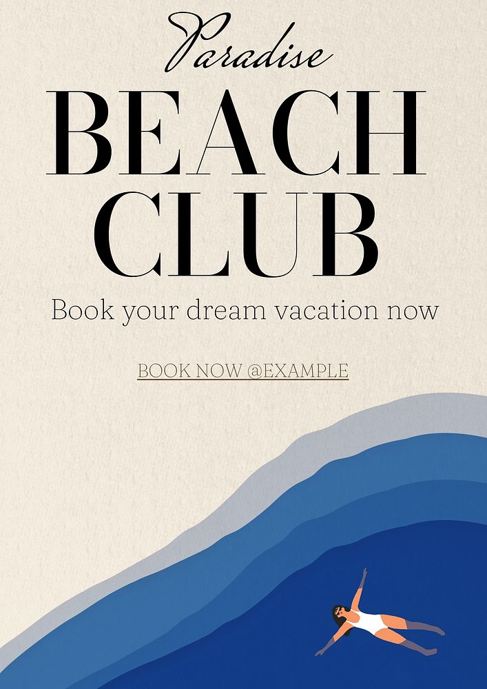 Paradise beach club   poster template