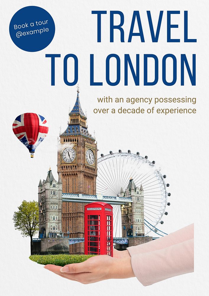 Travel to London poster template