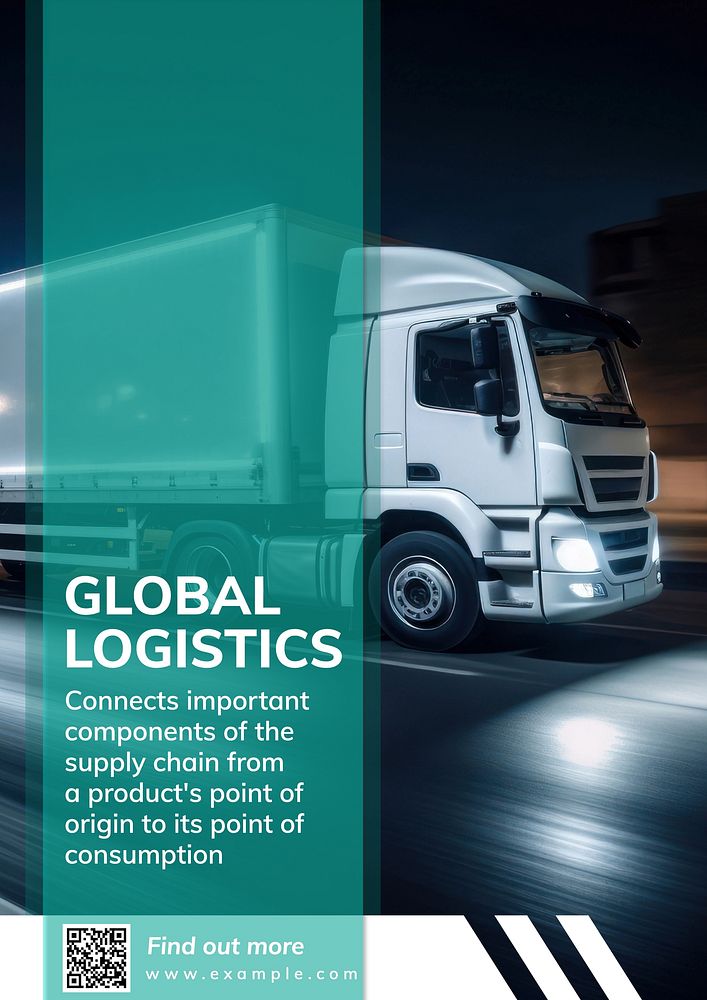 Global logistics poster template