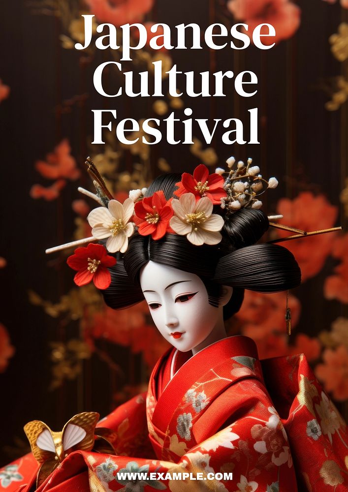 Japanese culture festival poster template