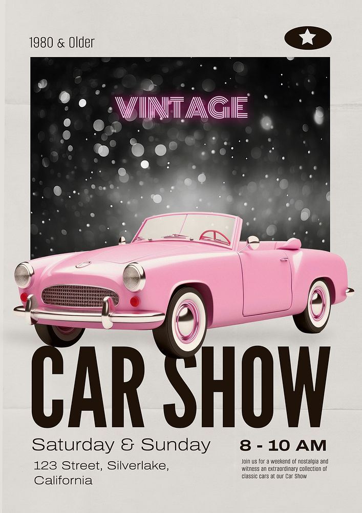 Car show poster template