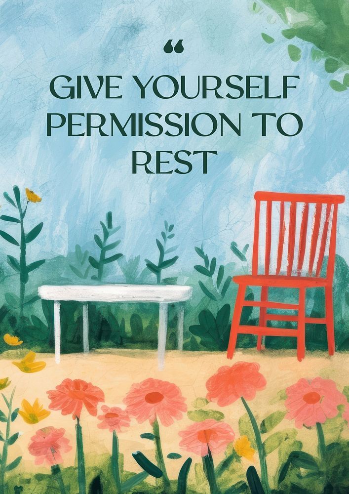 Permission to rest poster template