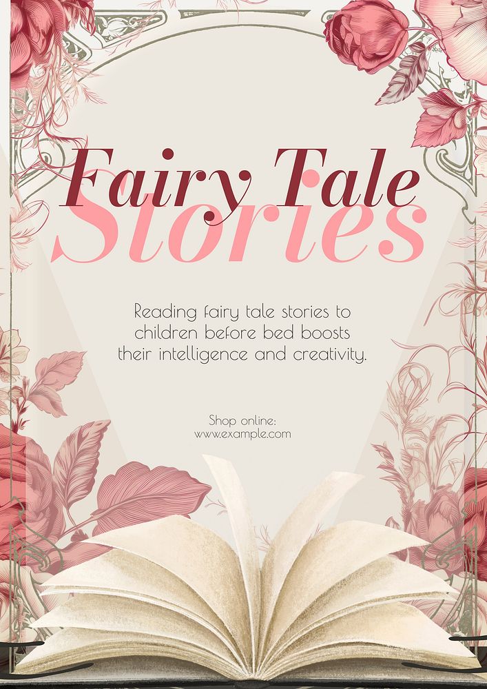 Fairy tale stories book cover template