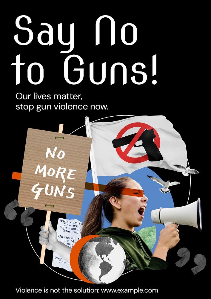 No to guns poster template