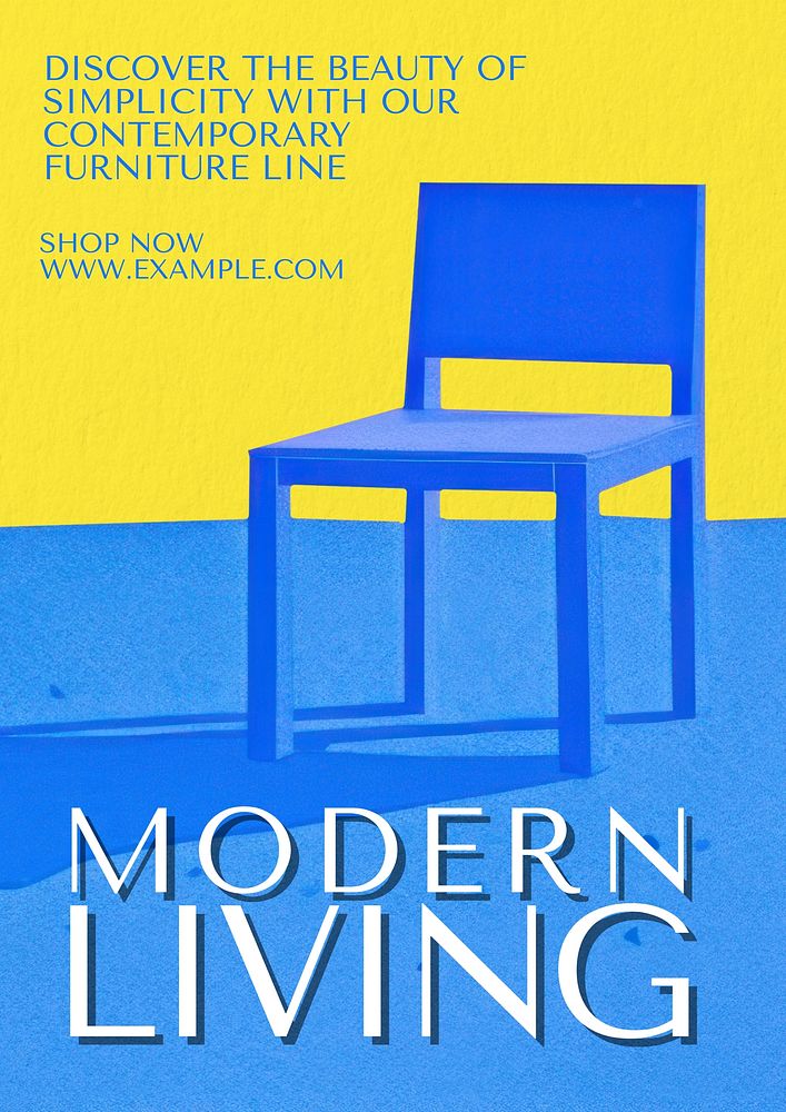 Modern living poster template