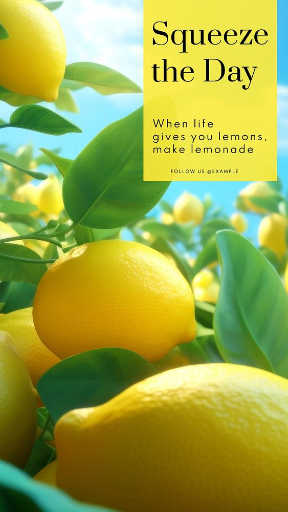 Lemons quote Facebook story template