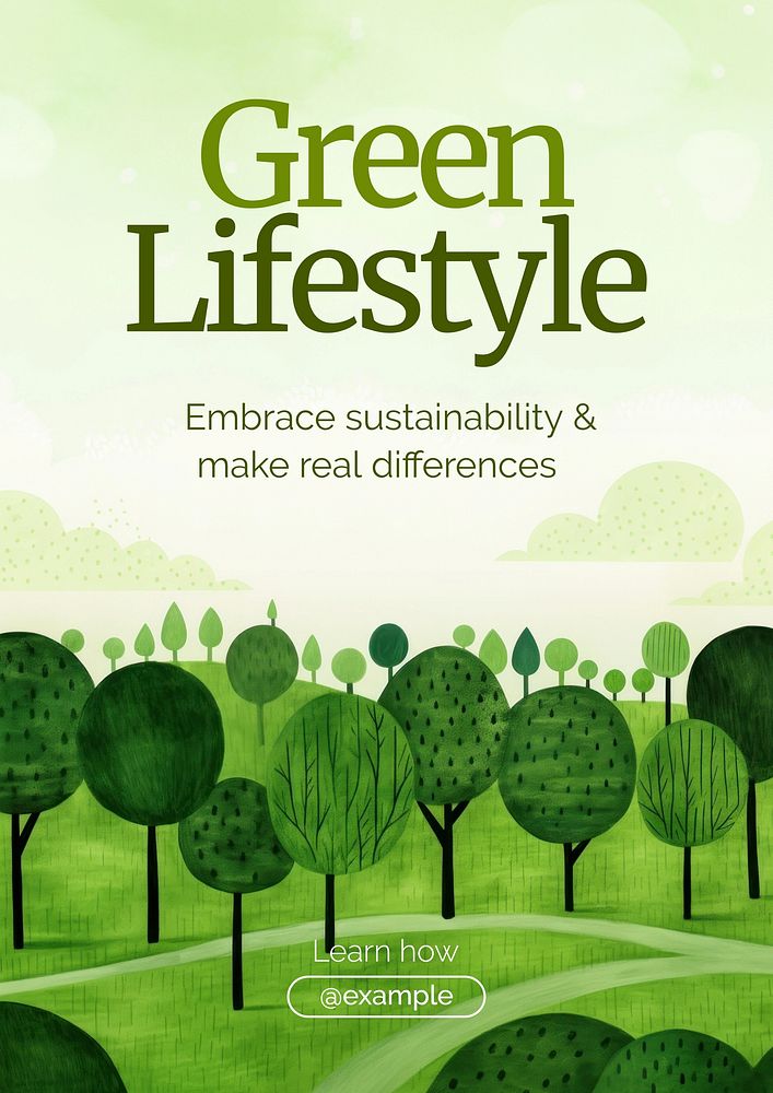 Green lifestyle poster template
