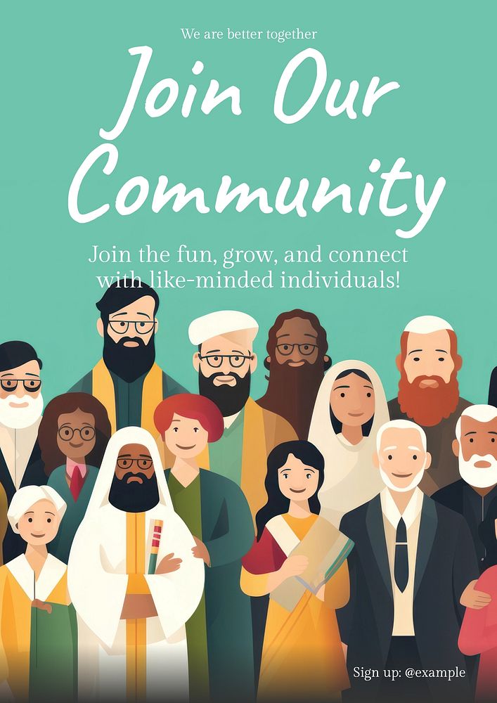 Join our community poster template