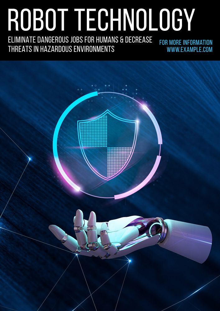Robot tech  poster template and design