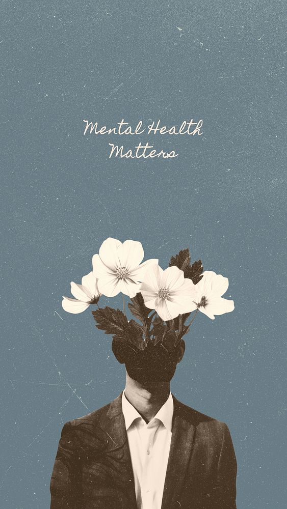 Mental health matters mobile wallpaper template