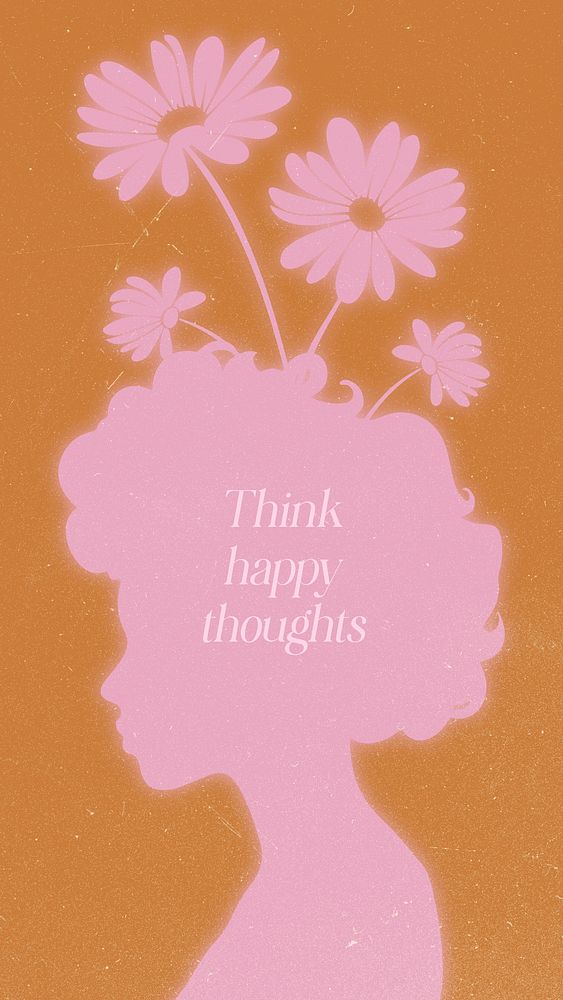 Think happy thoughts mobile wallpaper template