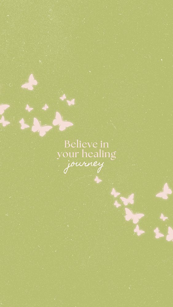 Healing journey quote mobile wallpaper template
