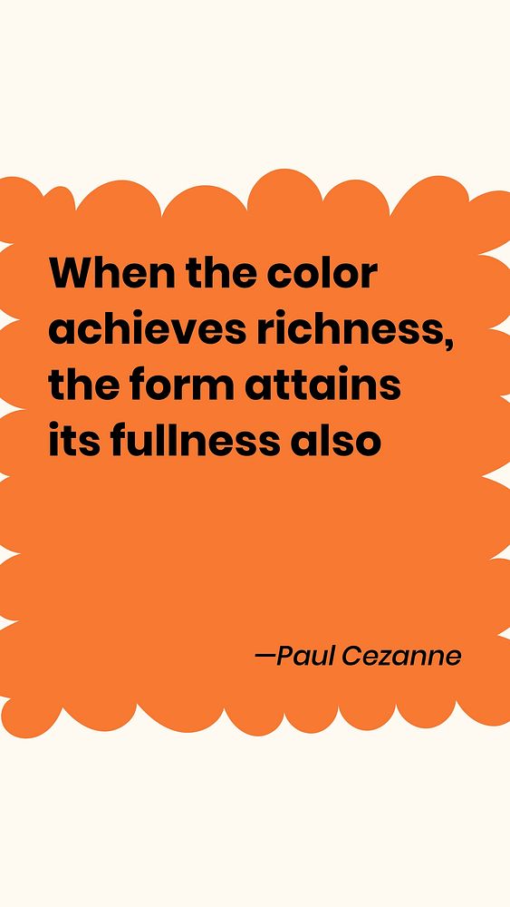 Cezanne quote Instagram story template