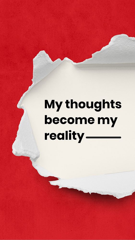 My thoughts become my reality Instagram story template